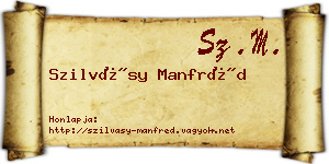 Szilvásy Manfréd névjegykártya